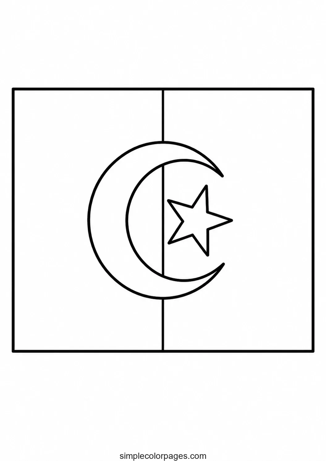 Preview of Algeria Flag Coloring Page
