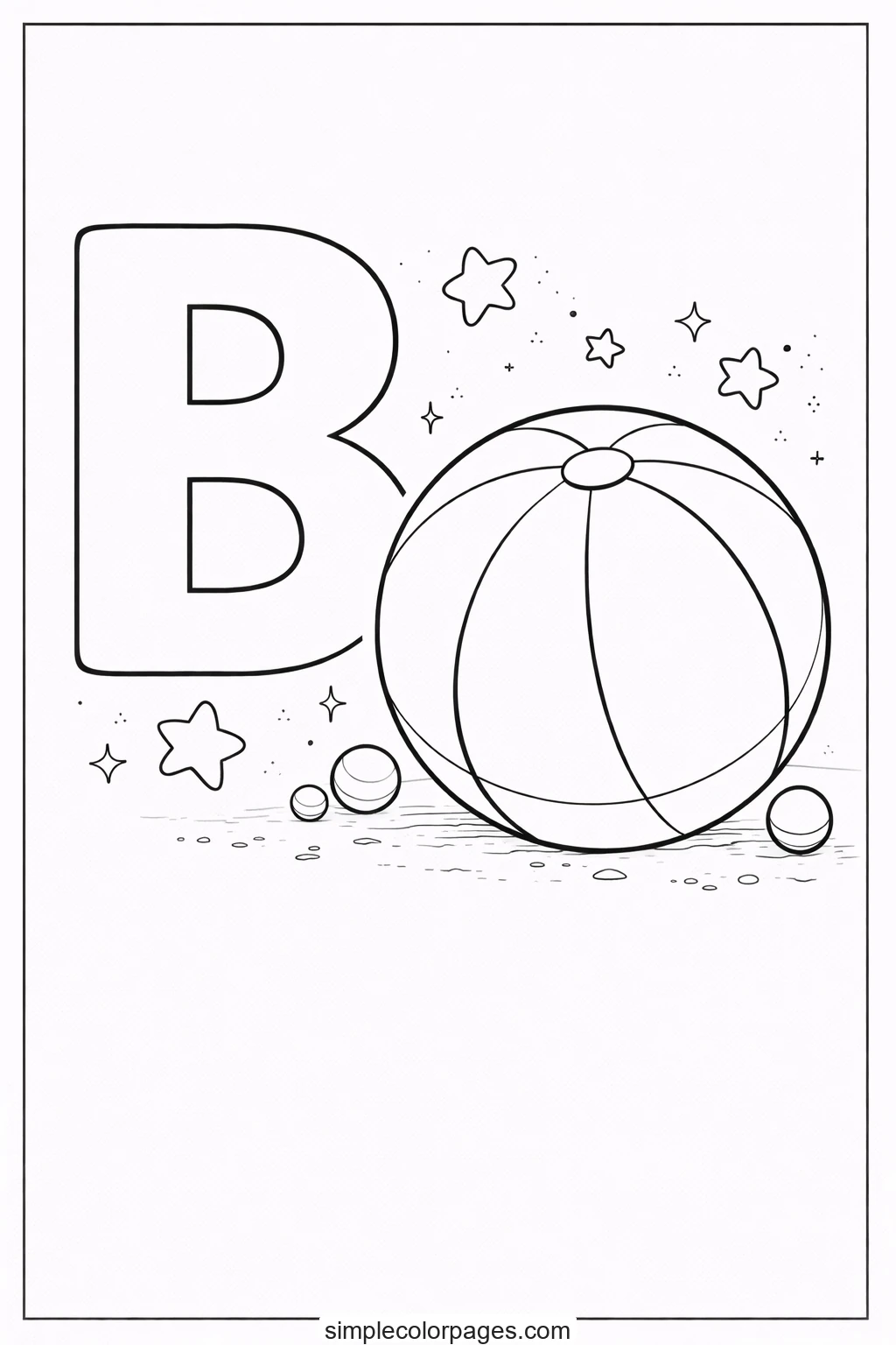 Preview of Letter B with Ball Coloring Page