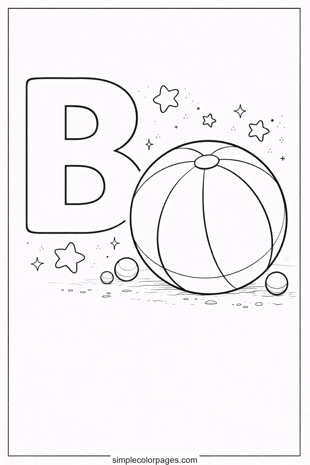 Preview of Letter B with Ball Coloring Page
