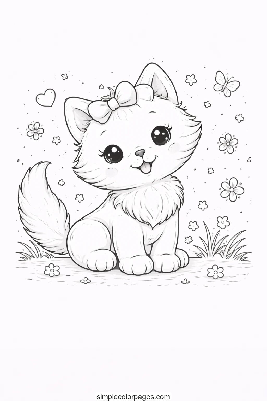 Preview of Baby Cat Coloring Page