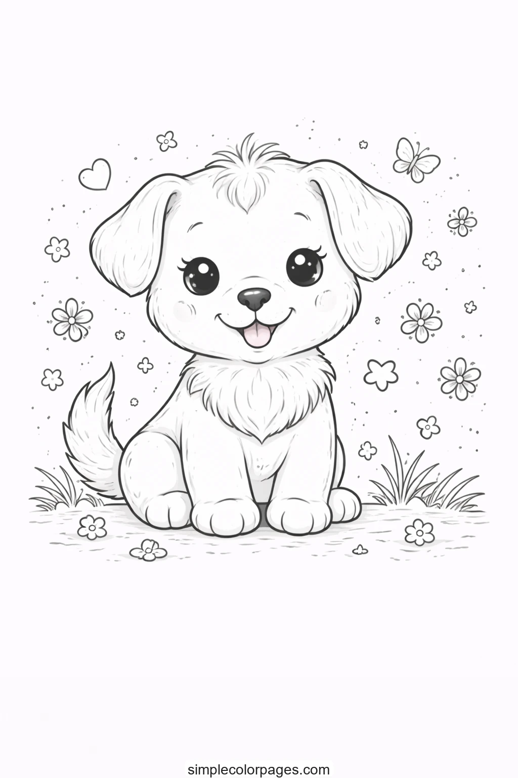 Preview of Baby Dog Coloring Page