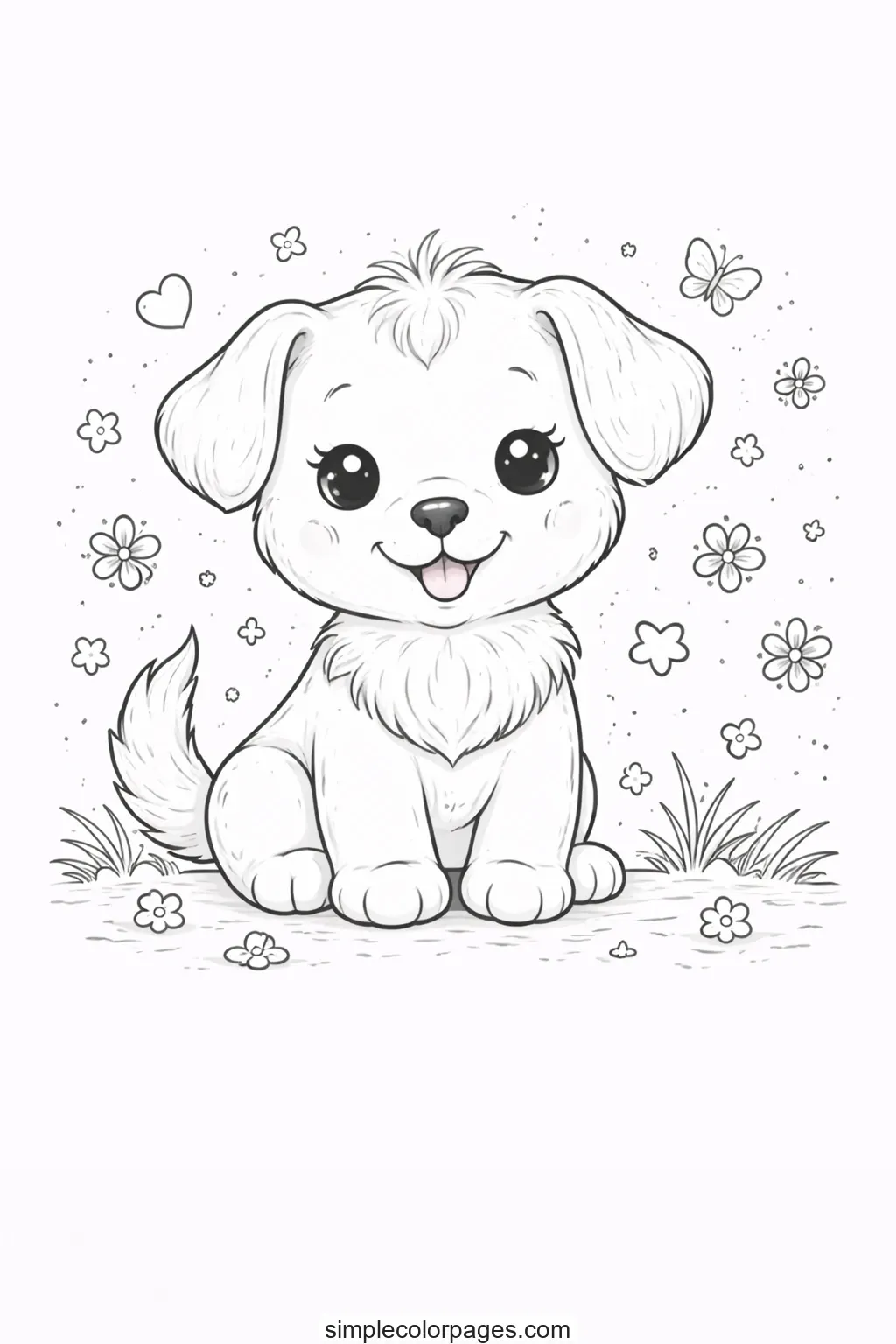 Preview of Baby Dog Coloring Page