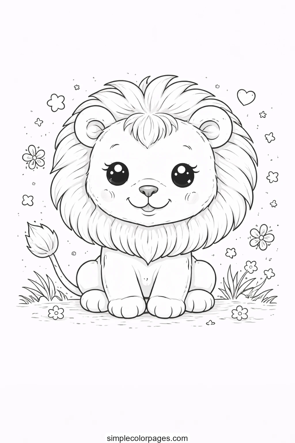 Preview of Baby Lion Coloring Page