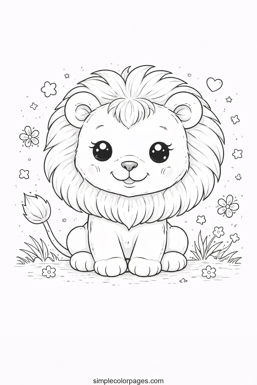 Preview of Baby Lion Coloring Page