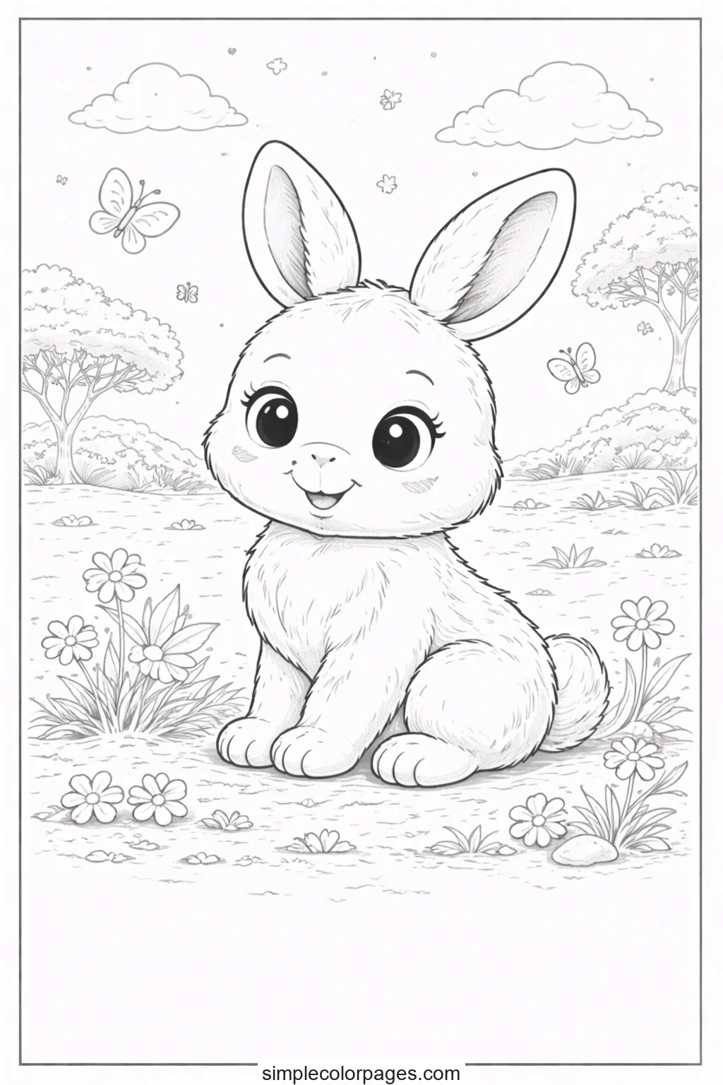 Preview of Baby Rabbit Coloring Page