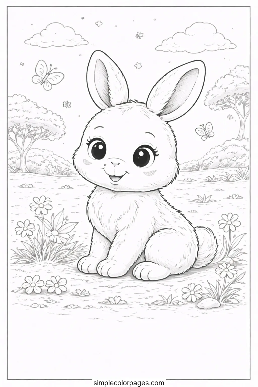 Preview of Baby Rabbit Coloring Page