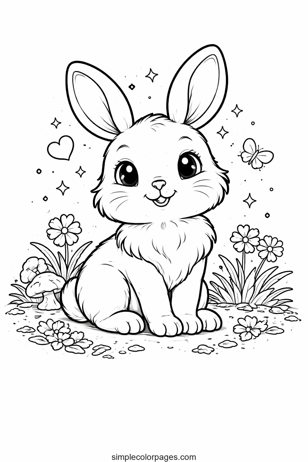 Preview of Bunny Rabbit Coloring Page