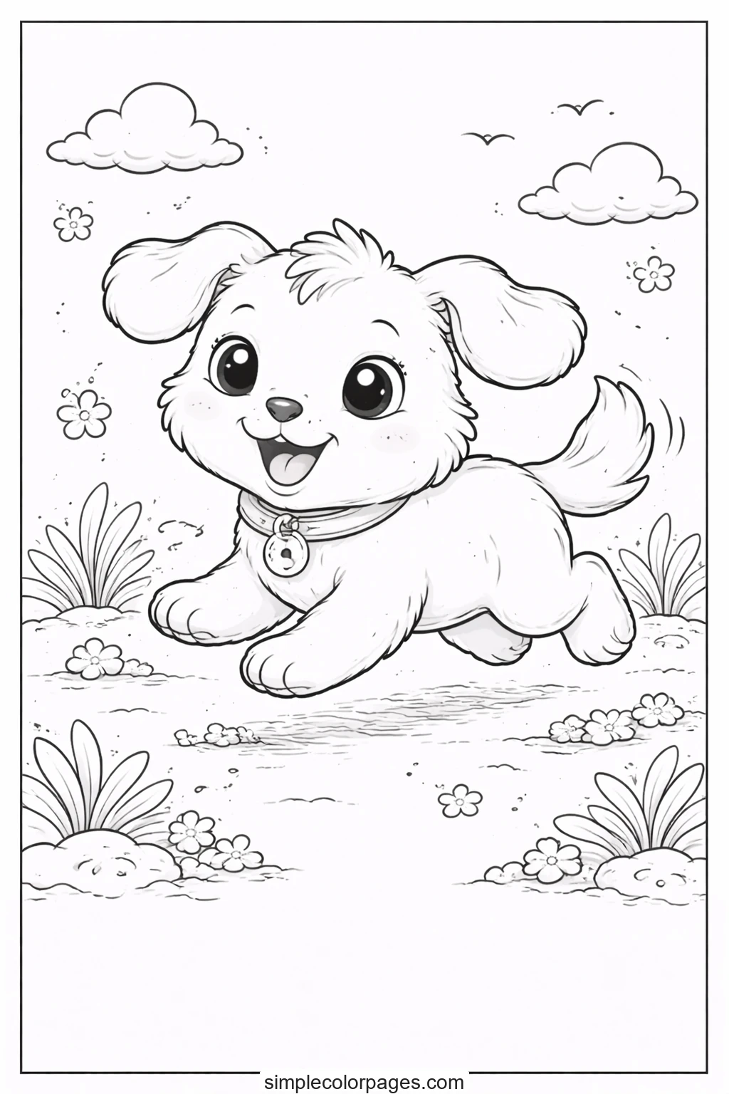 Preview of Dog Running Coloring Page