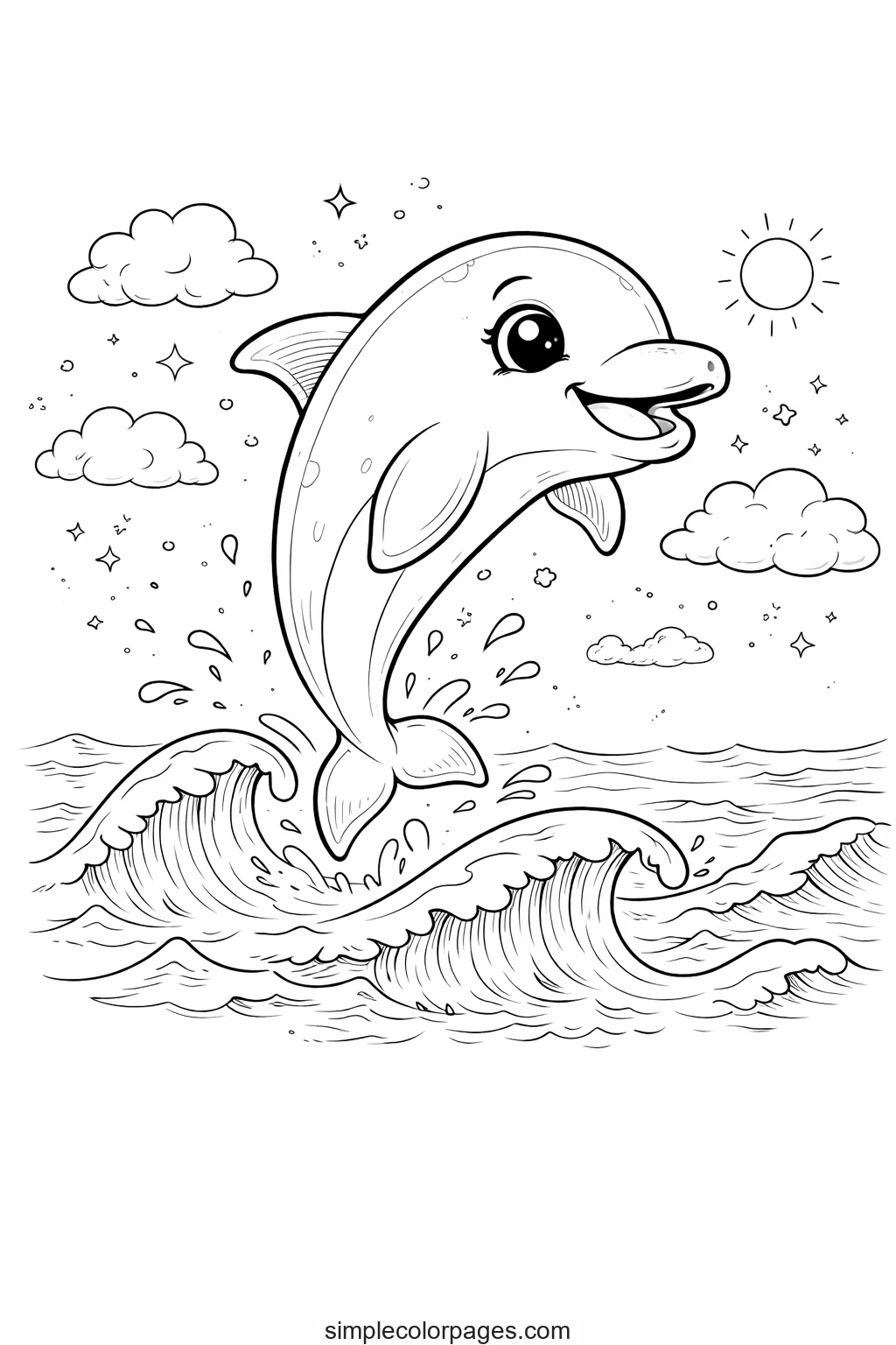 Preview of Dolphin Coloring Page
