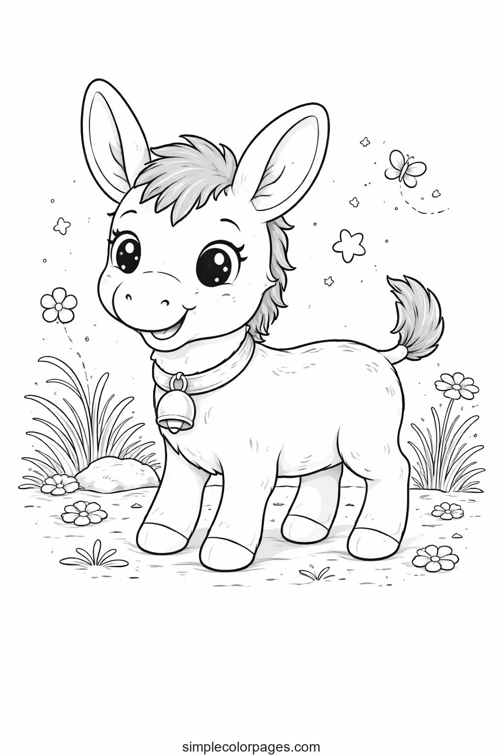 Preview of Donkey Coloring Page