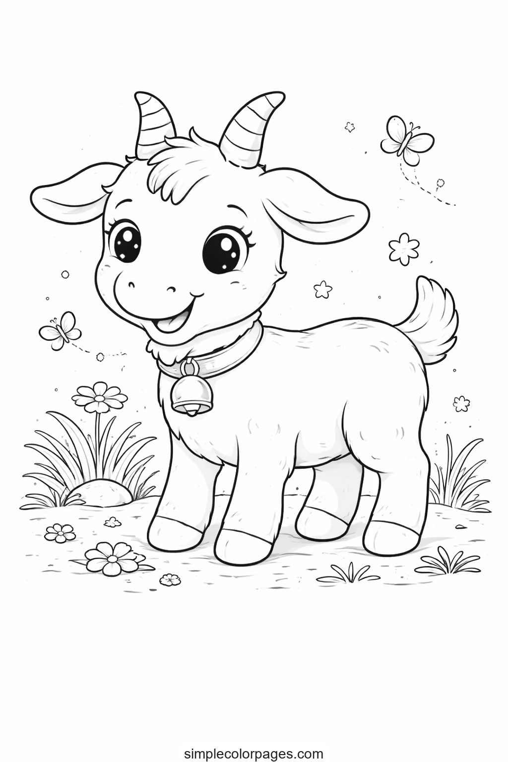 Preview of Goat Coloring Page