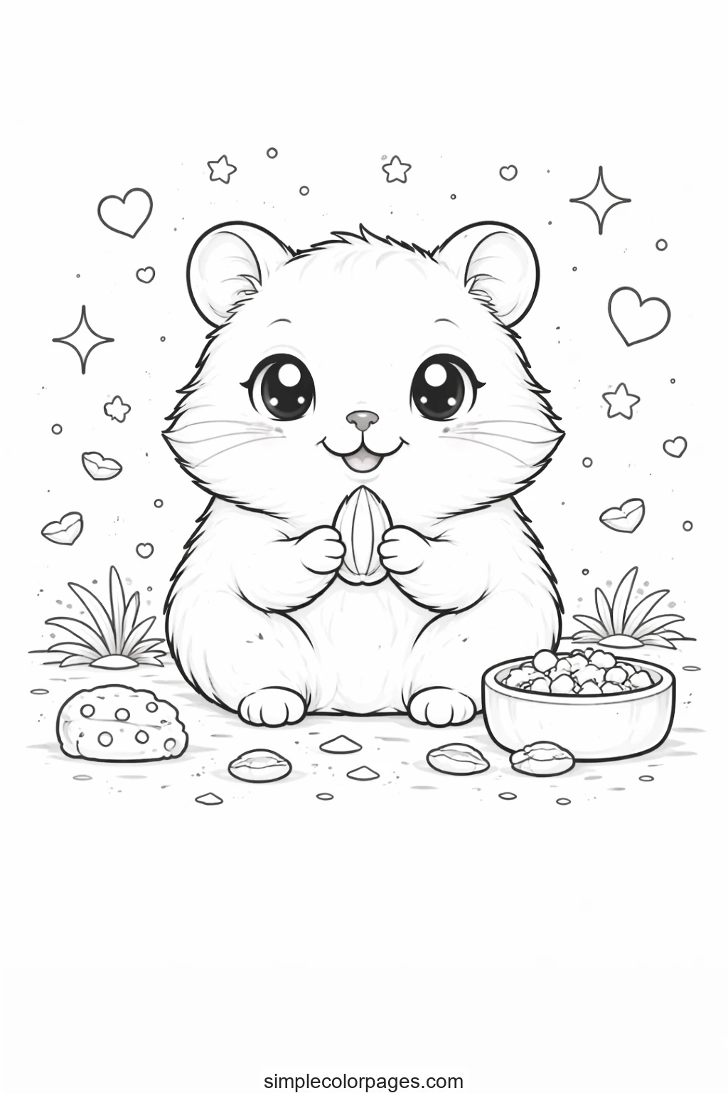 Preview of Hamster Coloring Page