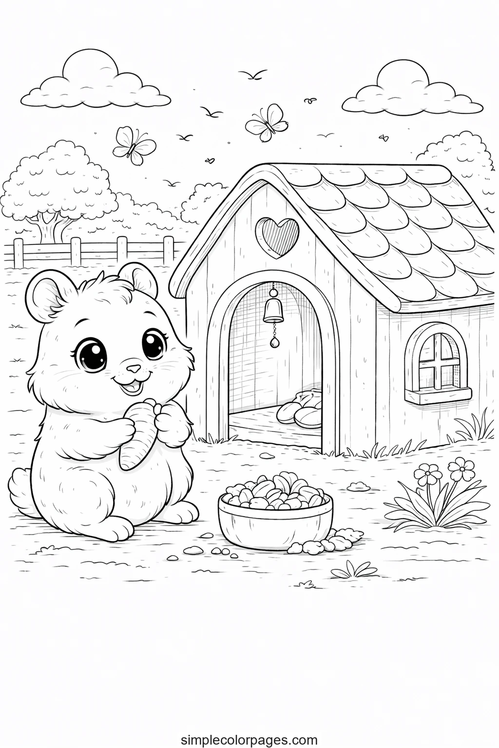 Preview of Hamster House Coloring Page