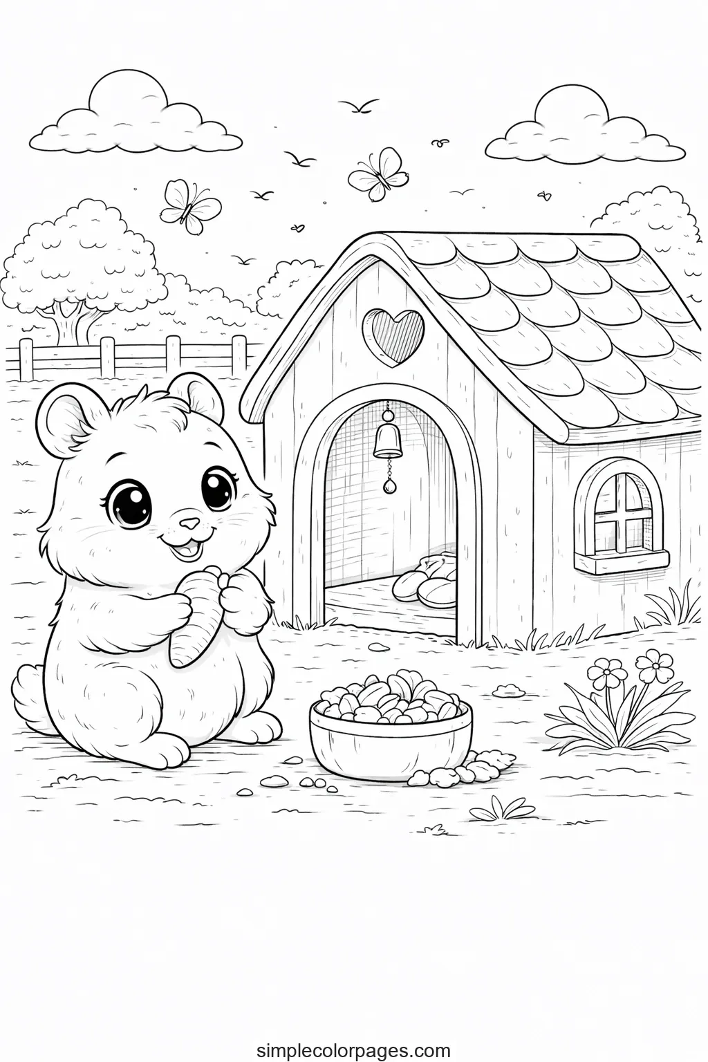 Preview of Hamster House Coloring Page