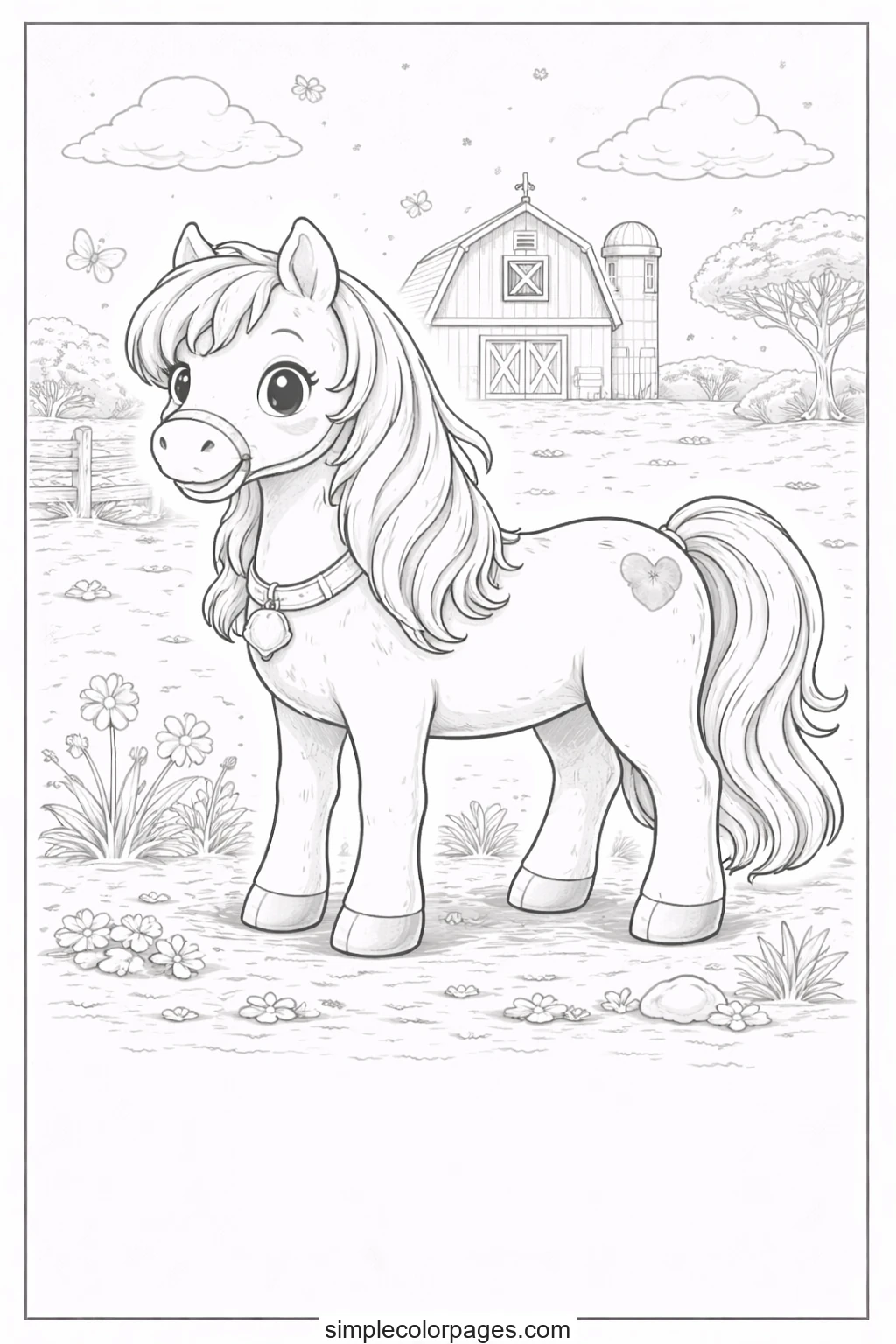 Preview of Horse Standing Coloring Page