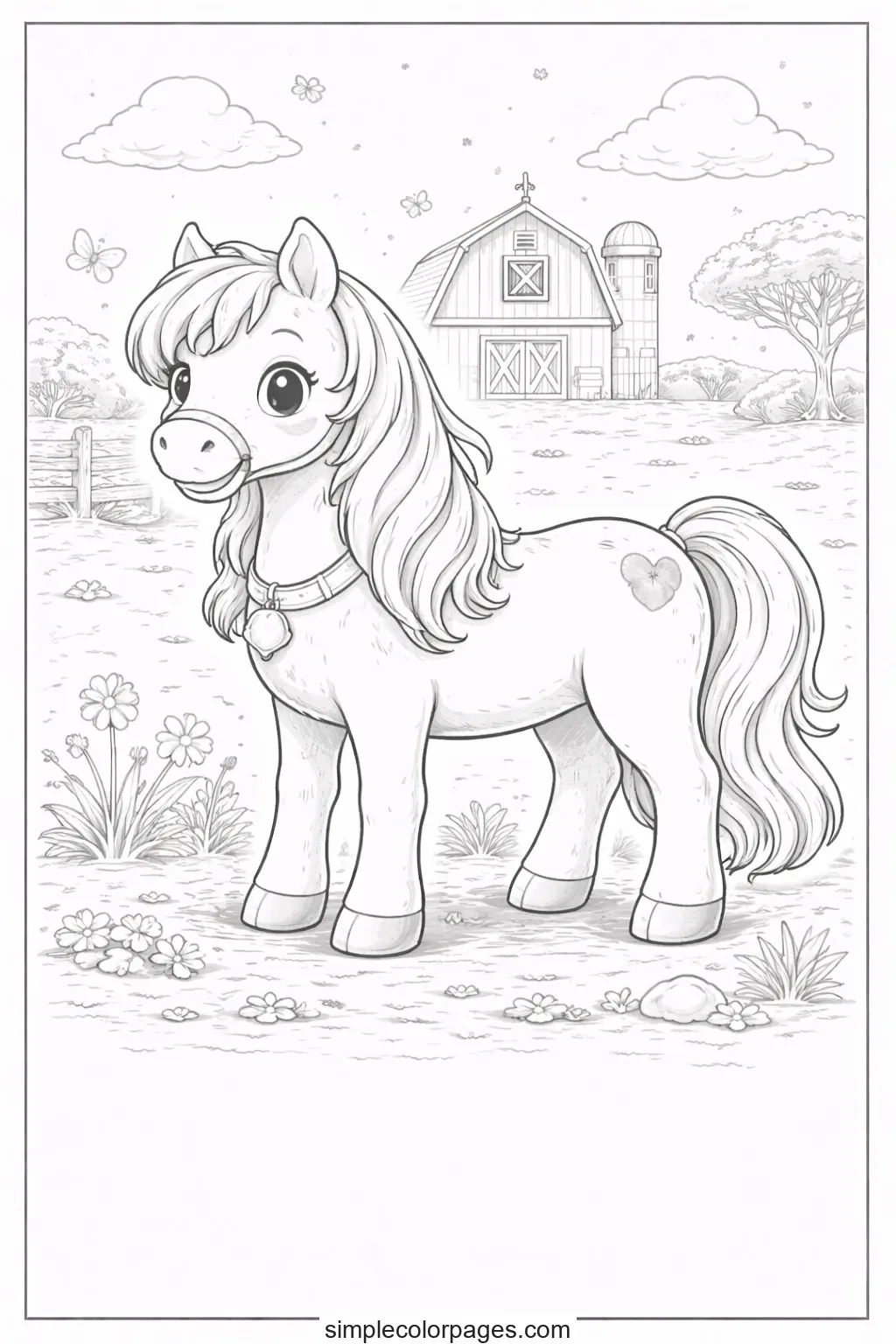 Preview of Horse Standing Coloring Page