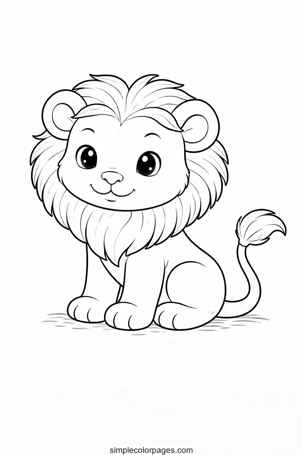 Preview of Lion Cub Coloring Page