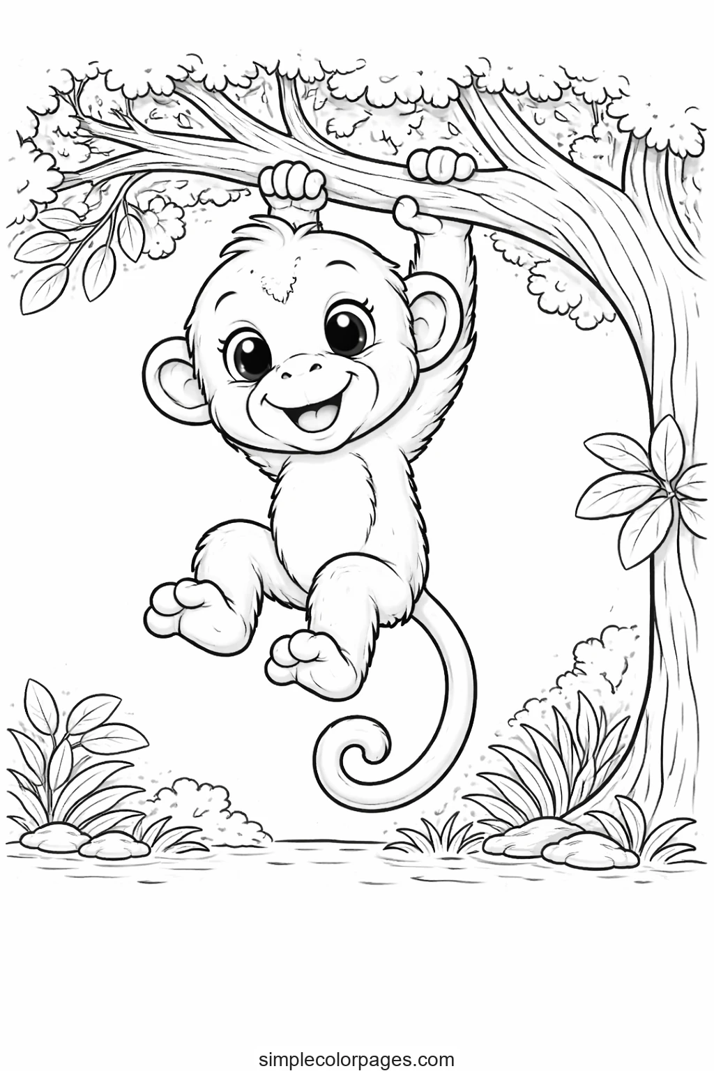 Preview of Monkey Coloring Page
