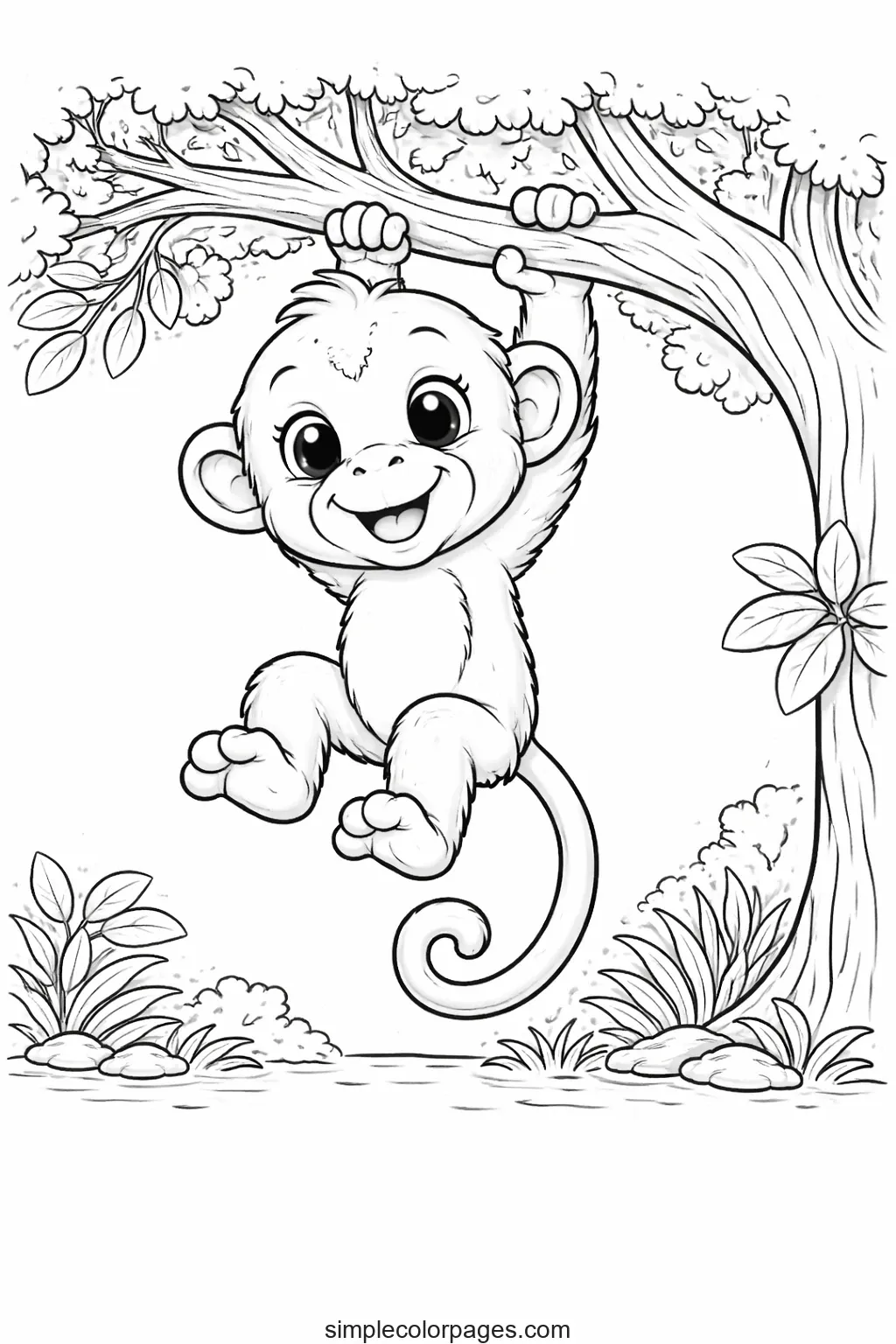 Preview of Monkey Coloring Page