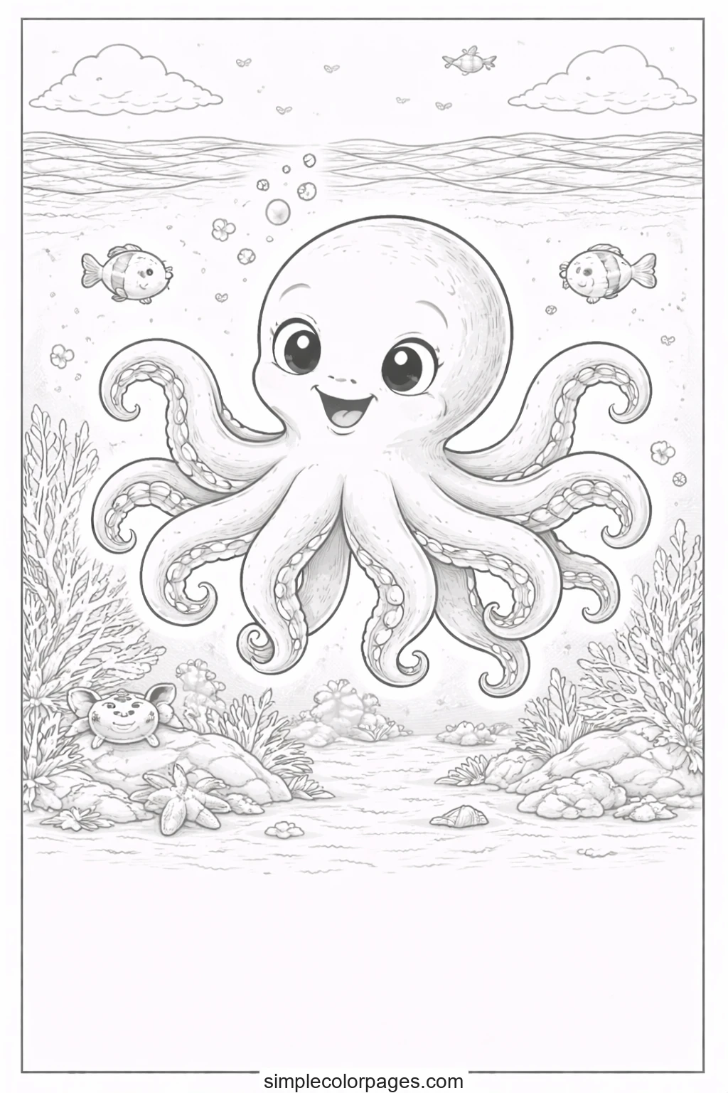 Preview of Octopus Tentacles Coloring Page