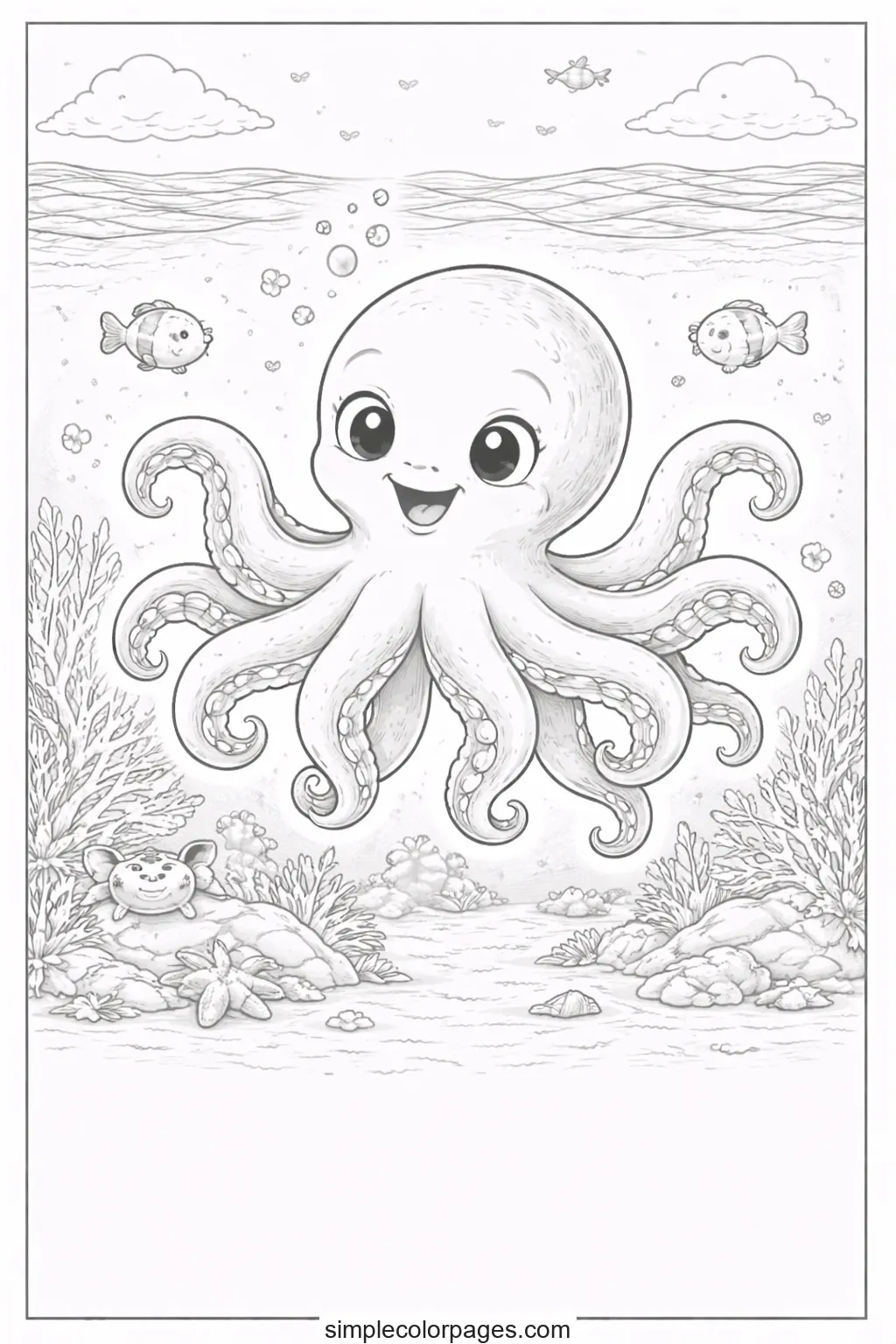 Preview of Octopus Tentacles Coloring Page