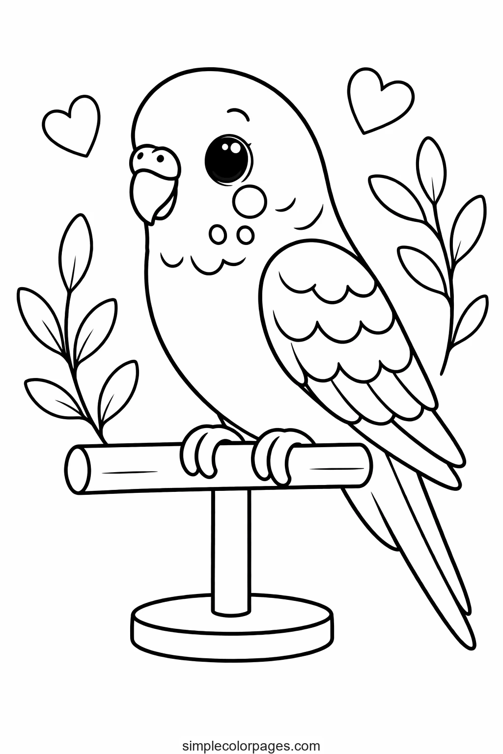 Preview of Parakeet Coloring Page