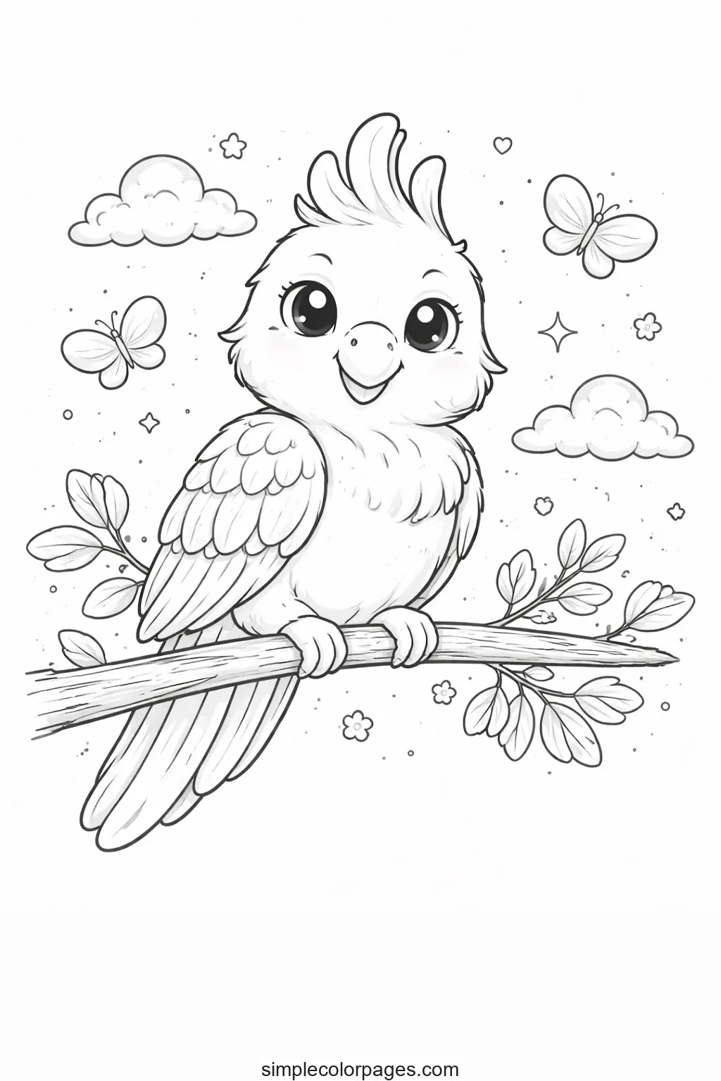 Preview of Parrot Coloring Page