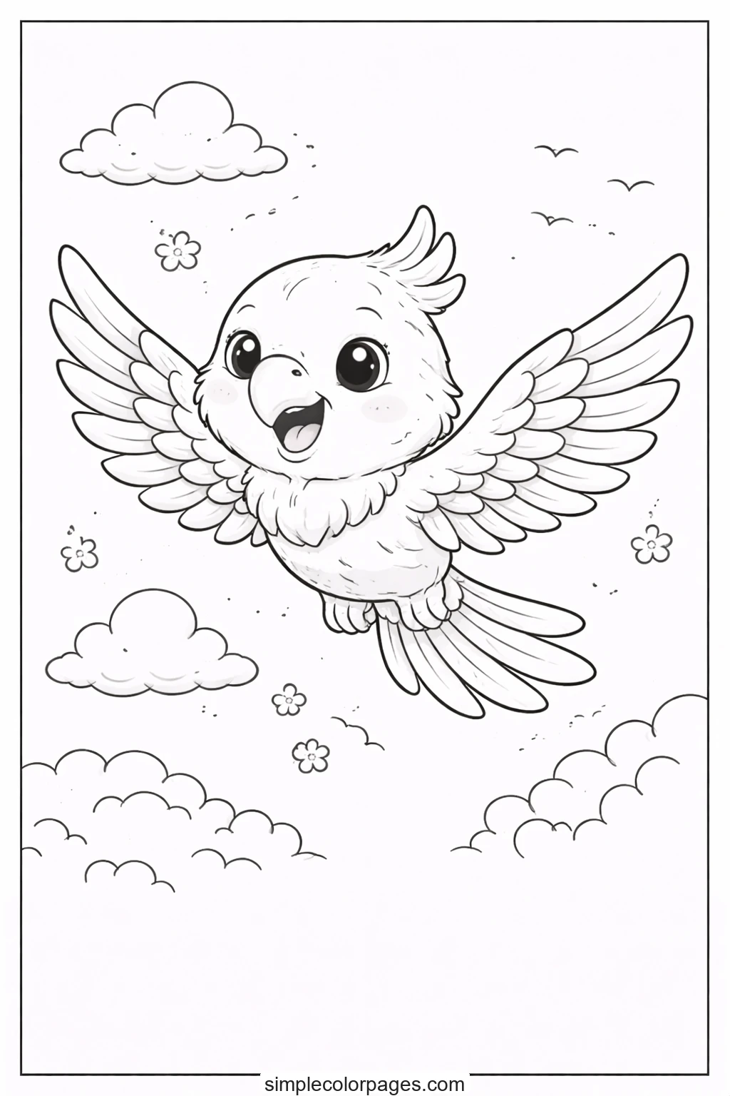 Preview of Parrot Flying Coloring Page