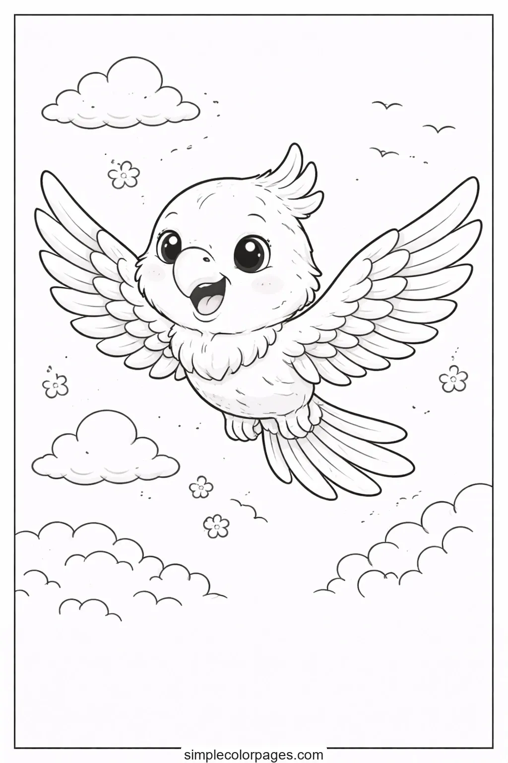 Preview of Parrot Flying Coloring Page