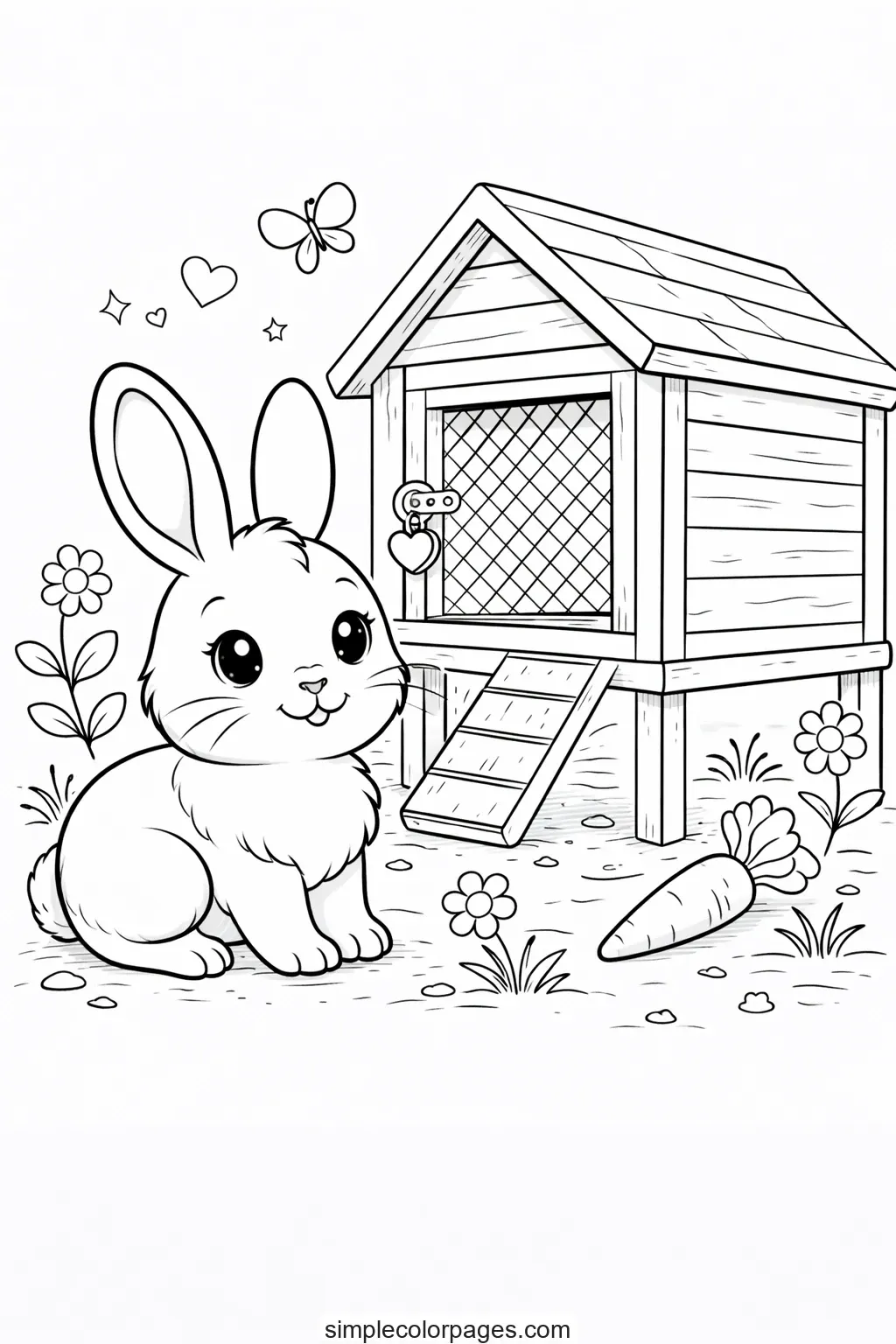 Preview of Rabbit Hutch Coloring Page