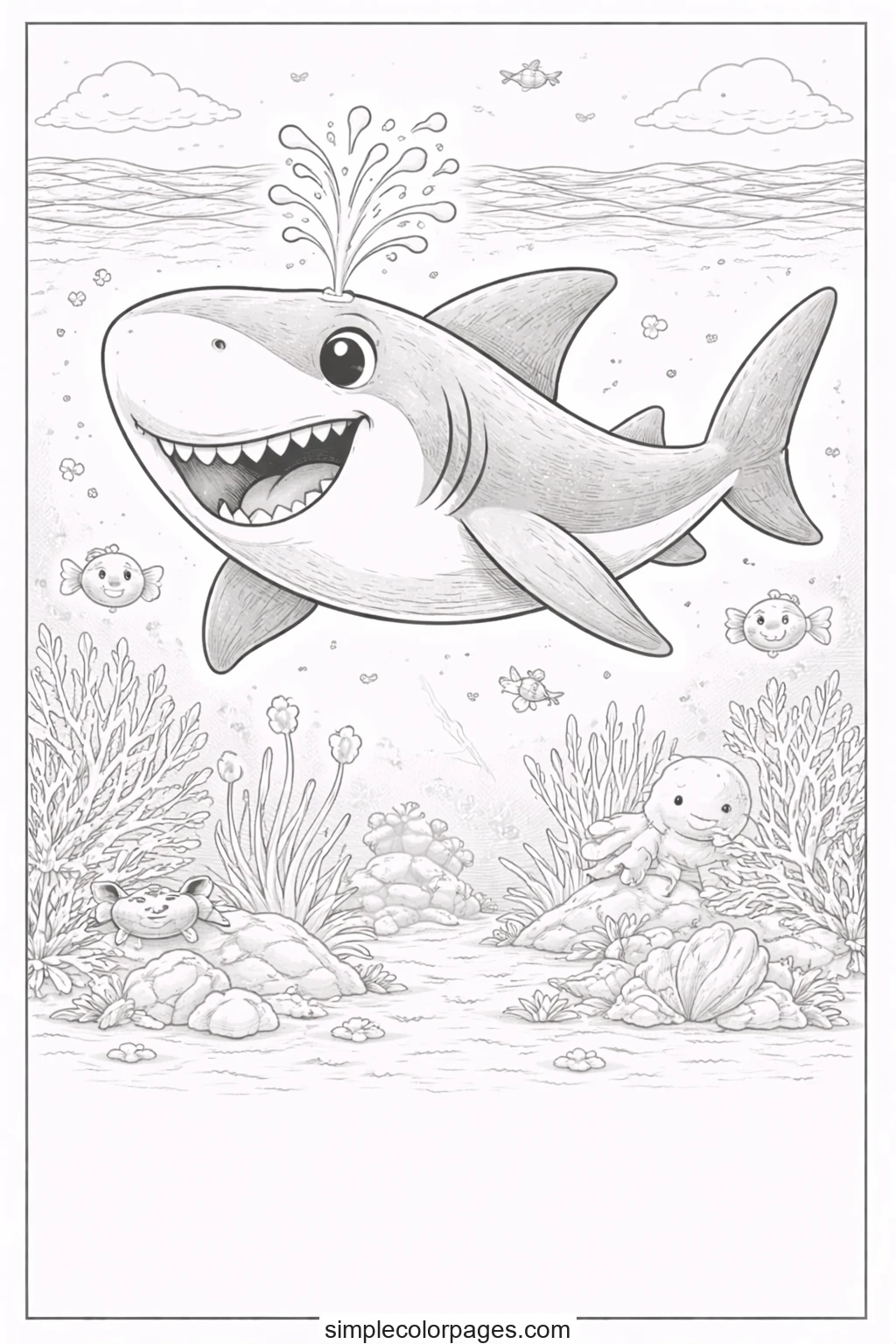 Preview of Shark Teeth Coloring Page