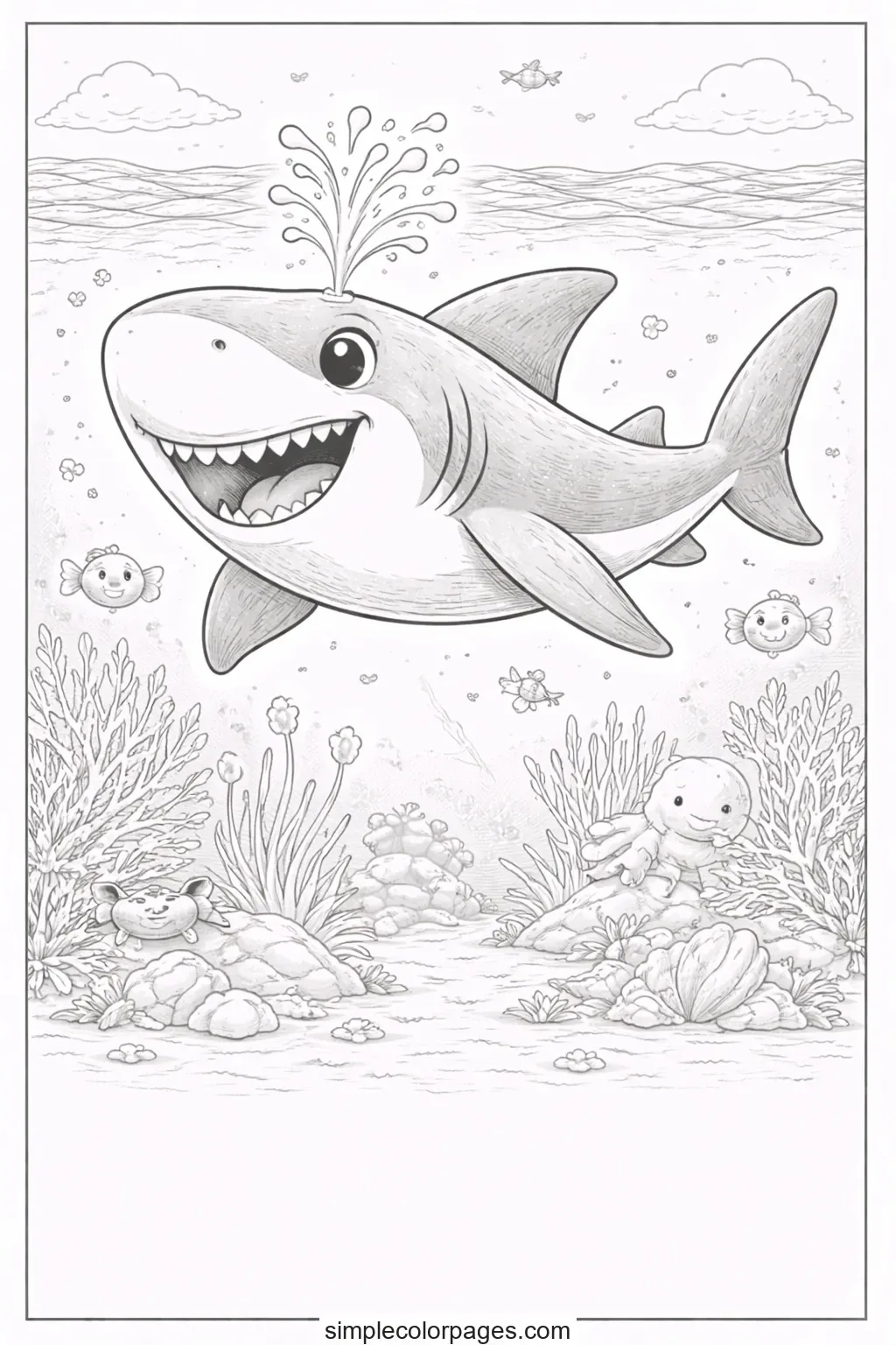 Preview of Shark Teeth Coloring Page