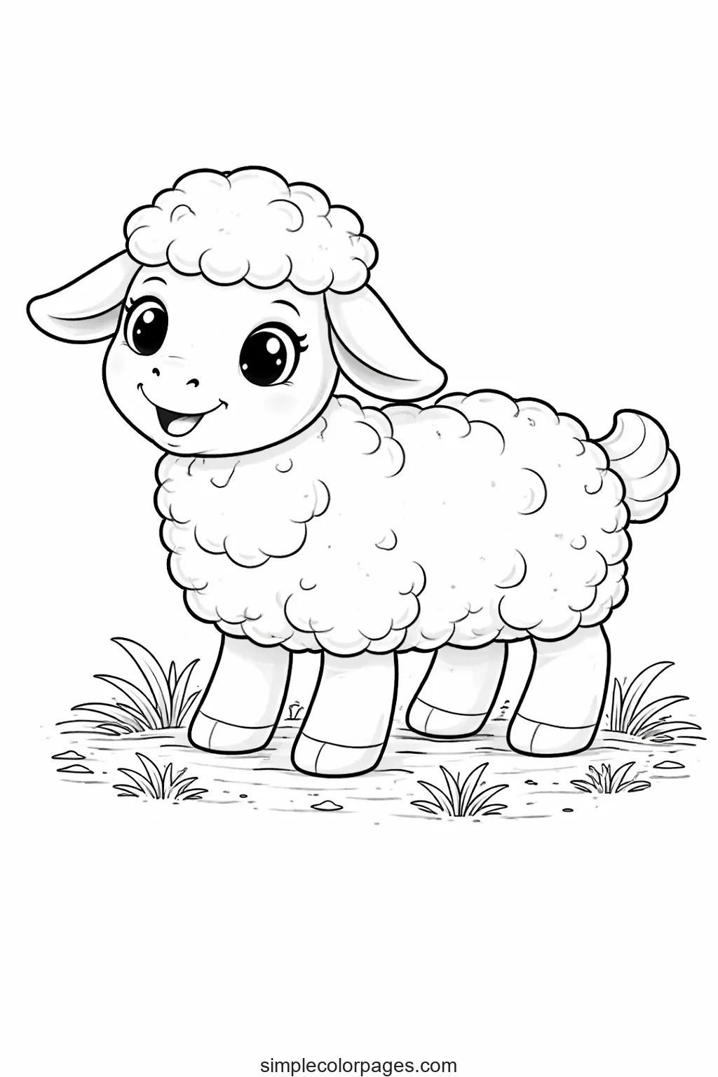 Preview of Sheep Coloring Page
