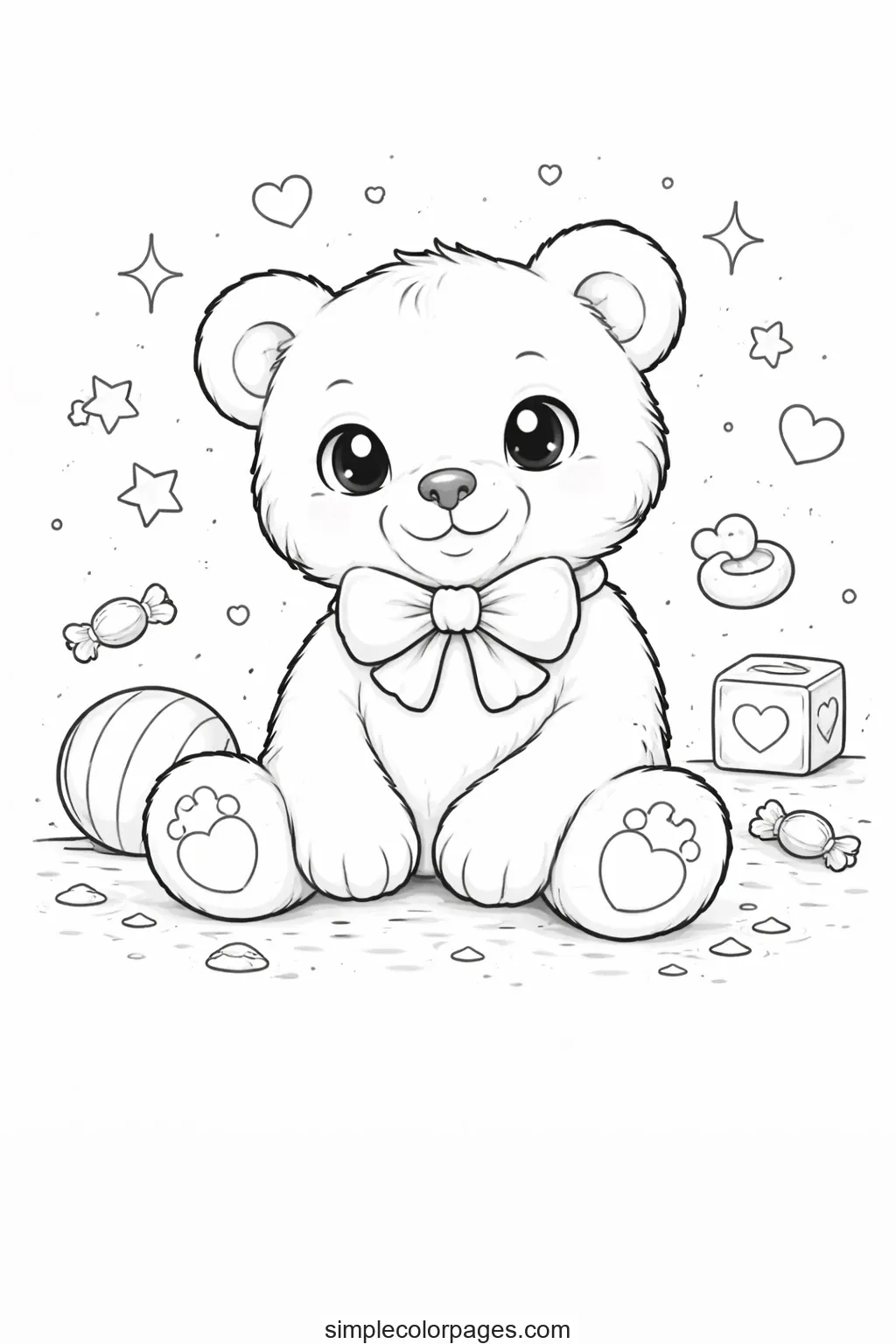 Preview of Teddy Bear Coloring Page