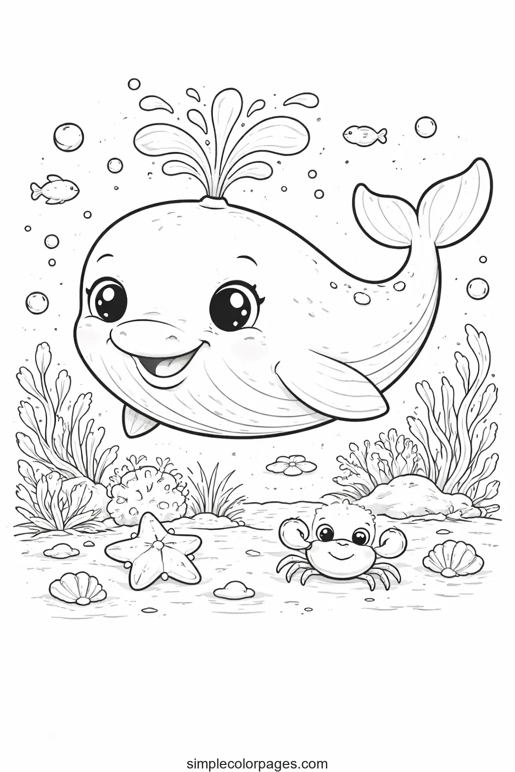 Preview of Whale Coloring Page