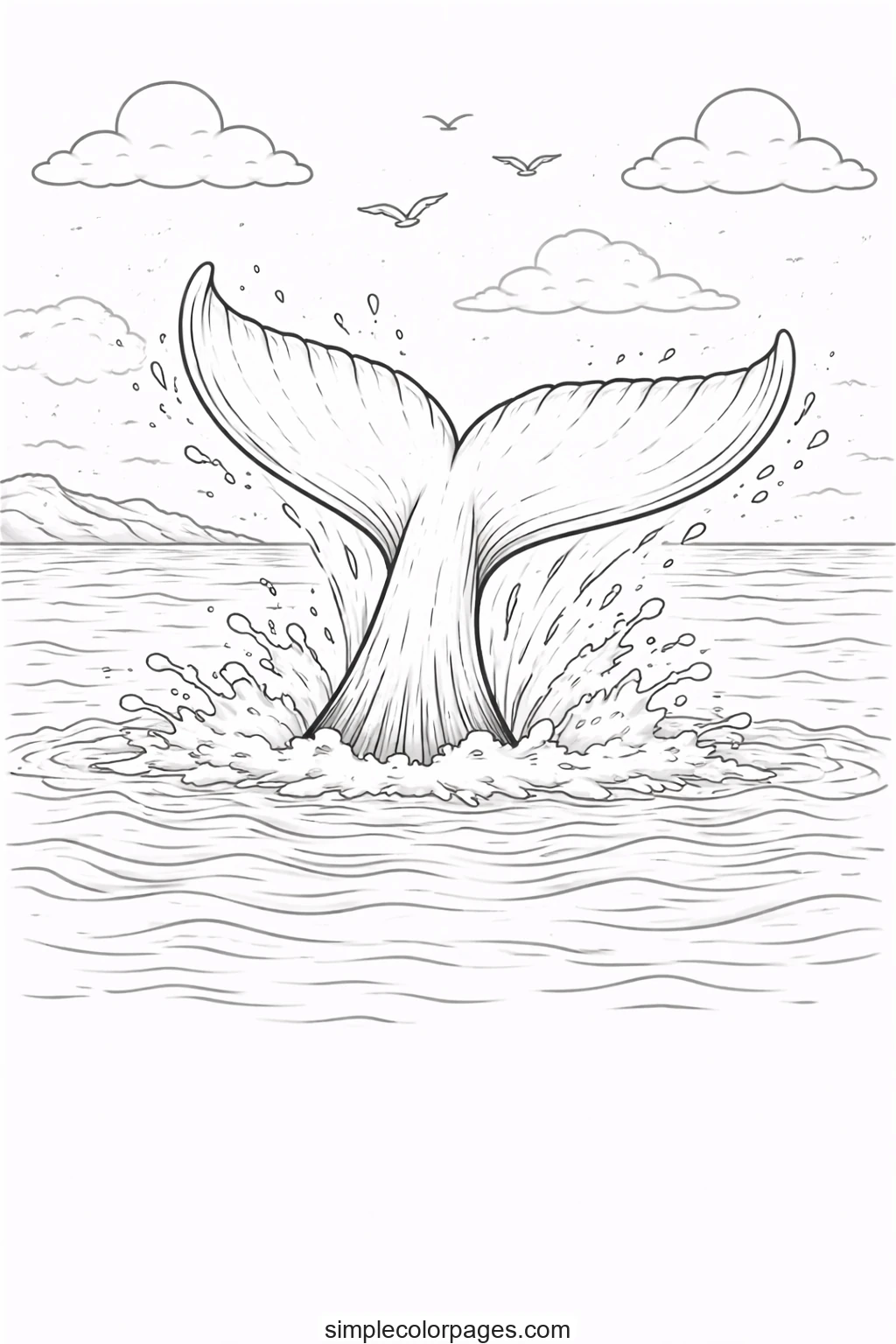 Preview of Whale Tail Coloring Page