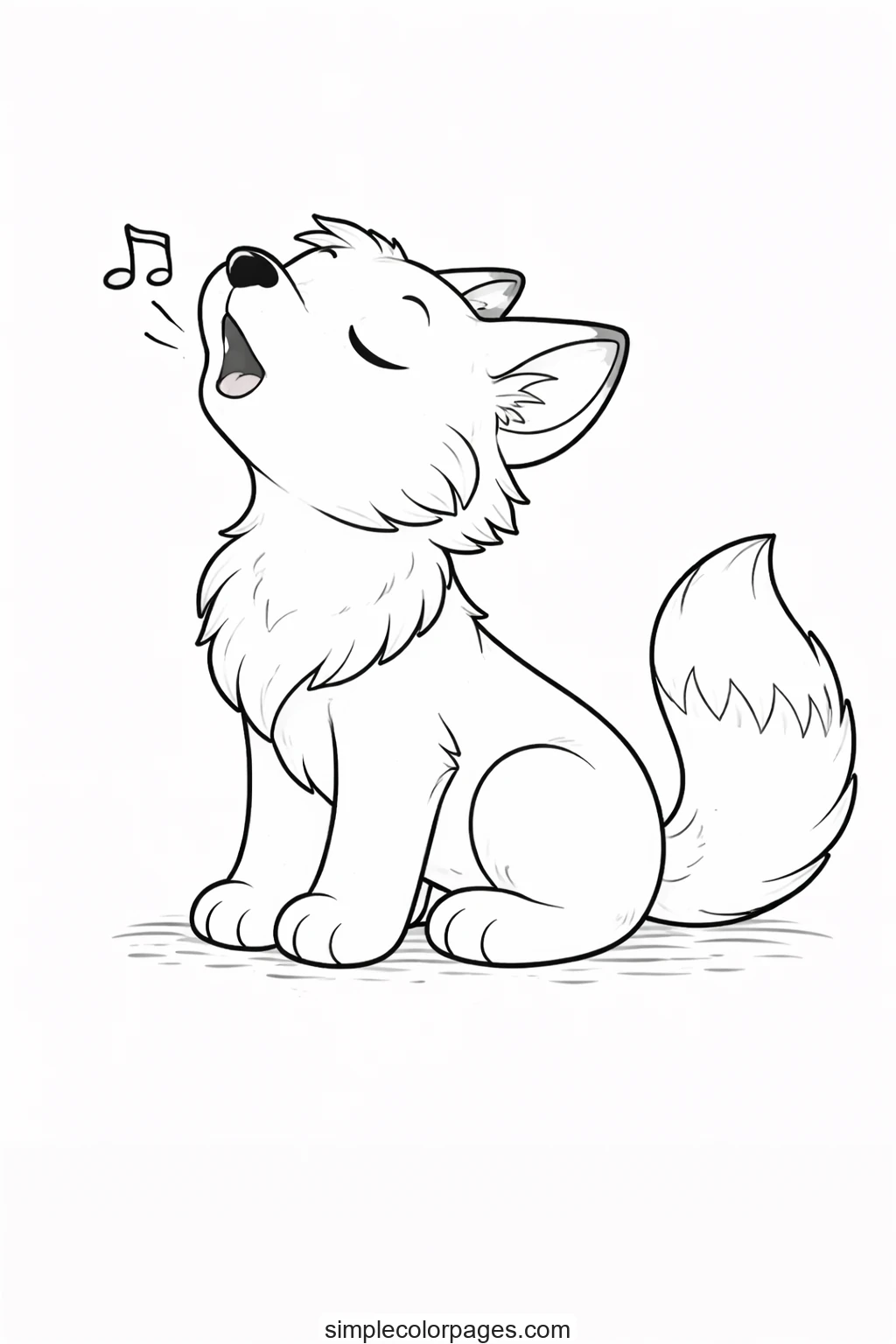 Preview of Wolf Coloring Page