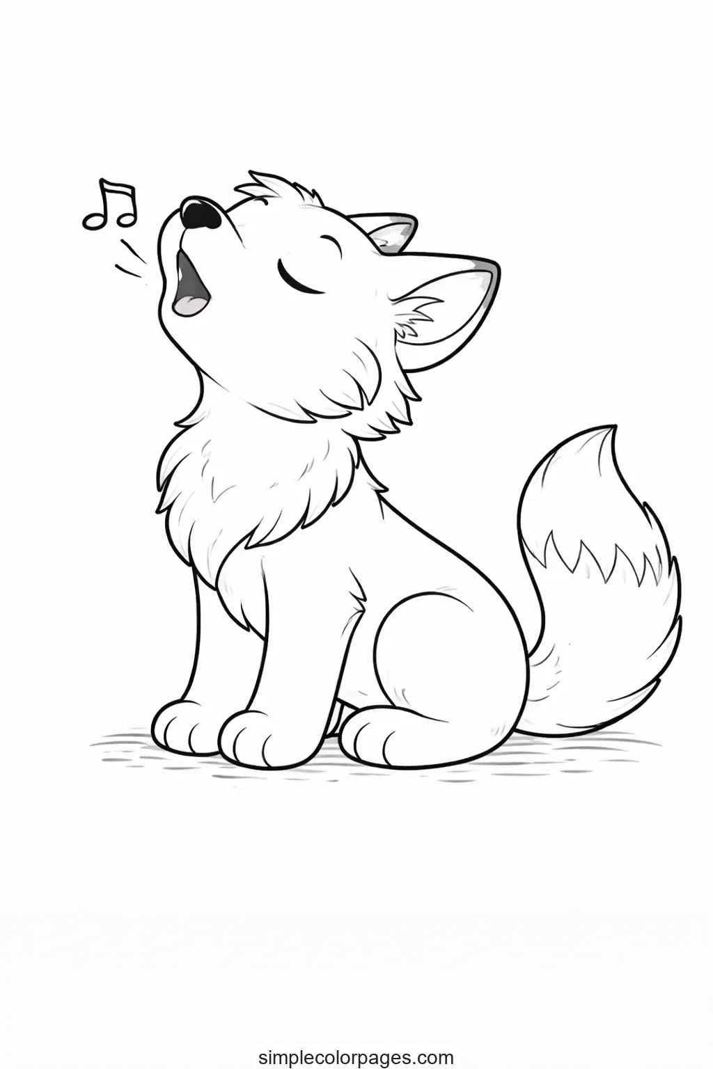 Preview of Wolf Coloring Page