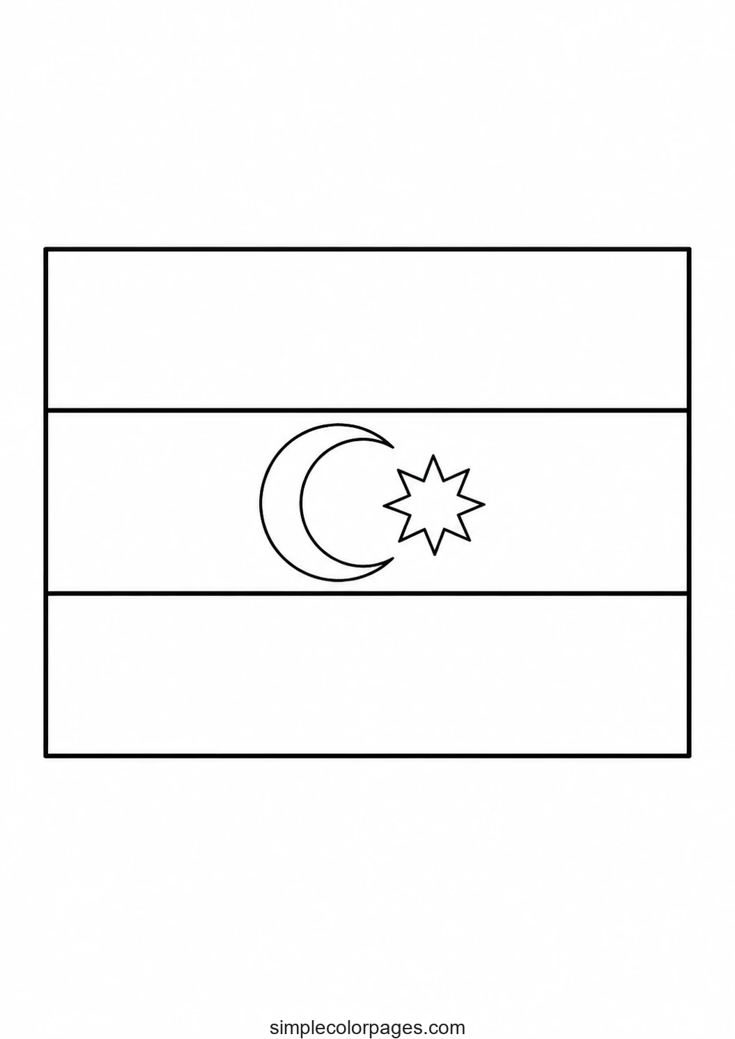 Azerbaijan Flag Coloring Page