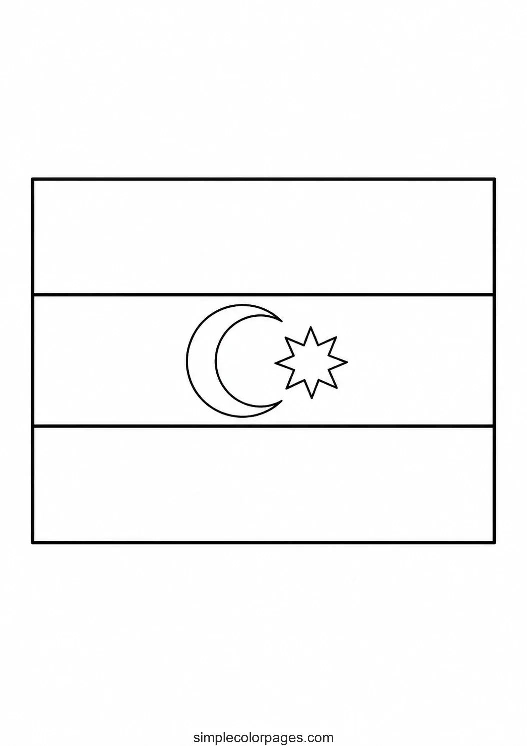 Azerbaijan Flag Coloring Page