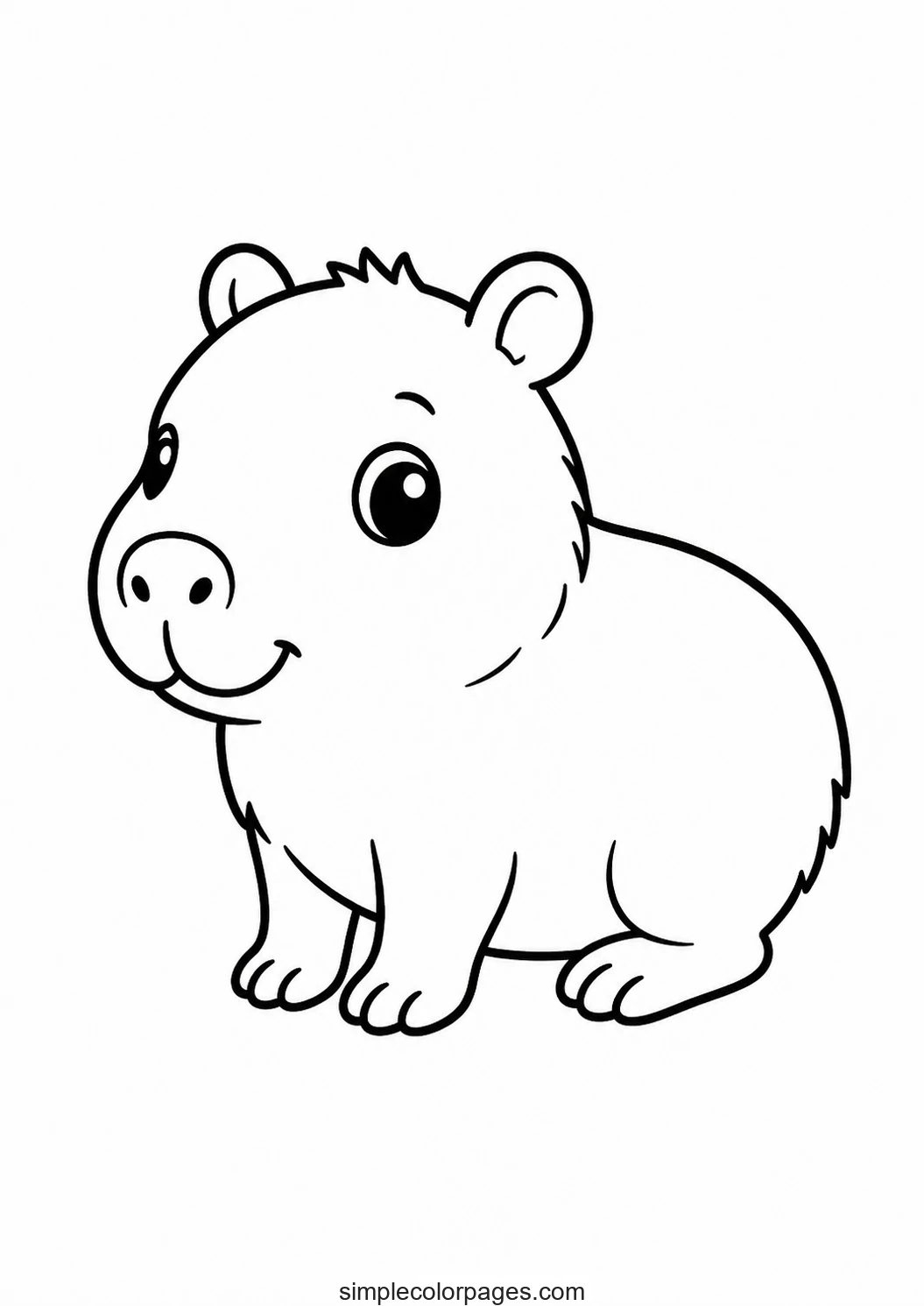 Preview of Baby Capybara Coloring Page