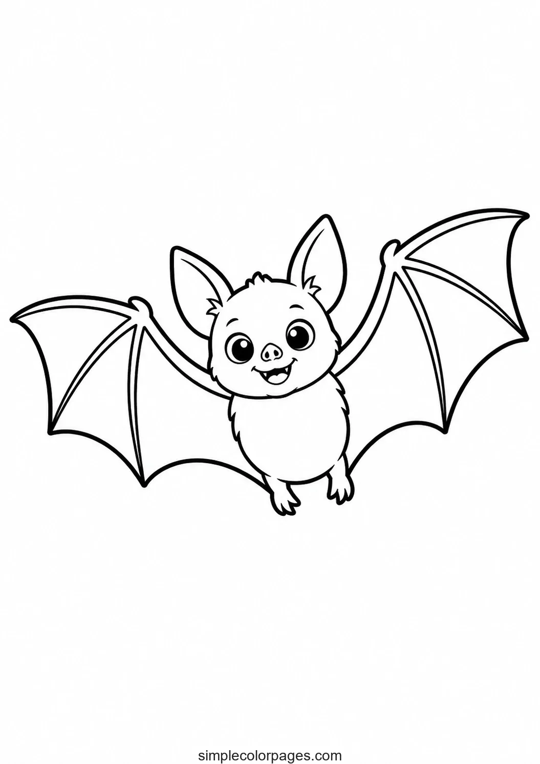 Preview of Bat Flying Coloring Page