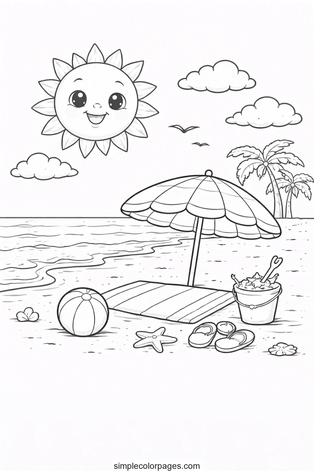 Preview of Beach Summer Coloring Page