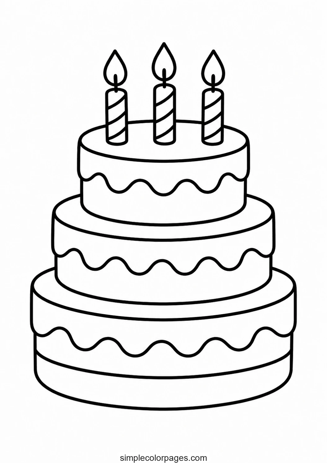 Preview of Birthday Cake Coloring Page