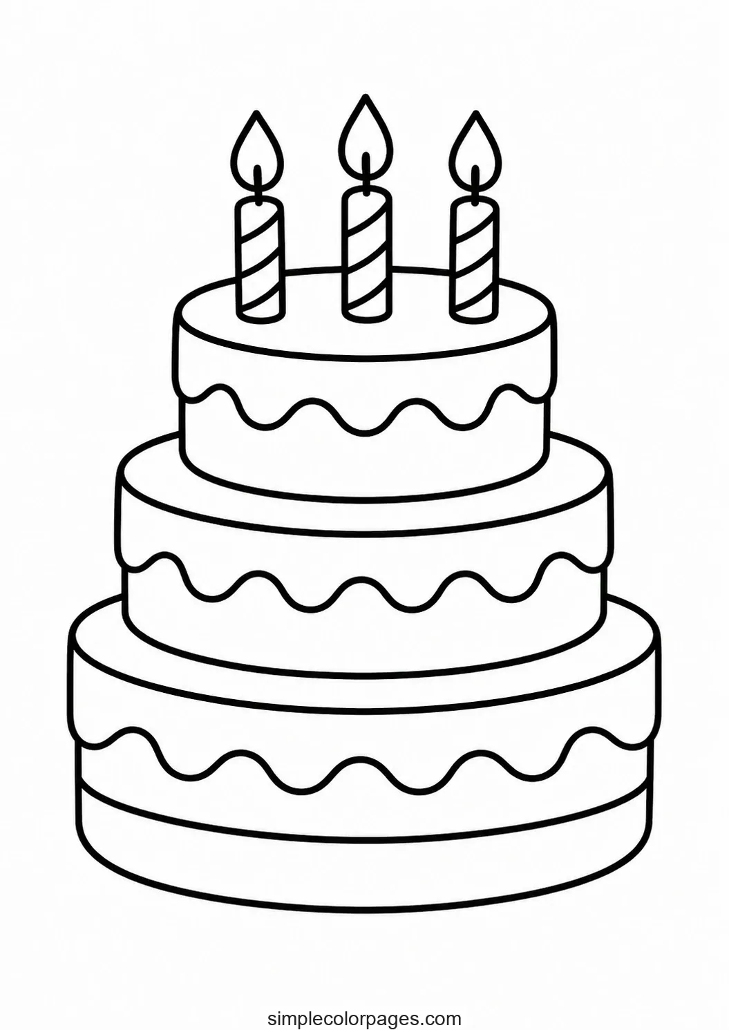 Preview of Birthday Cake Coloring Page