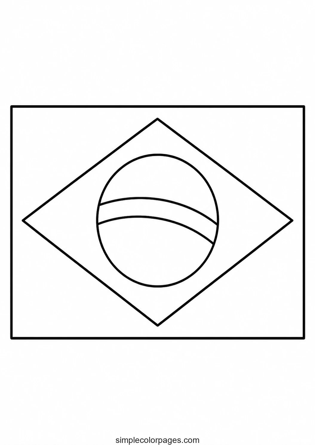 Preview of Brazil Flag Coloring Page