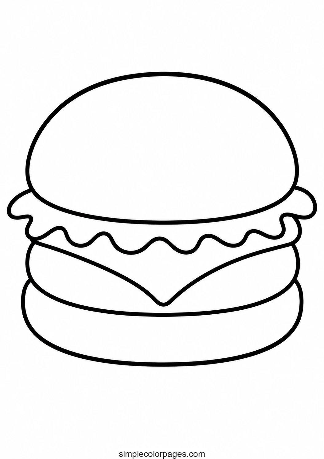 Preview of Burger Coloring Page