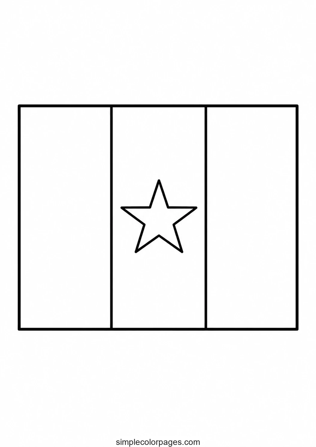 Preview of Cameroon Flag Coloring Page