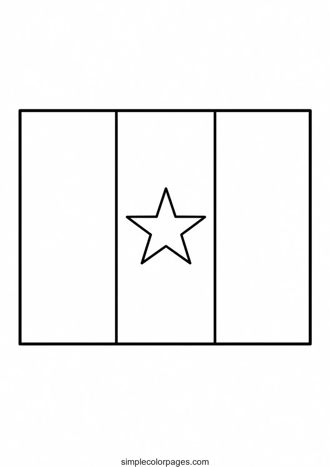Preview of Cameroon Flag Coloring Page