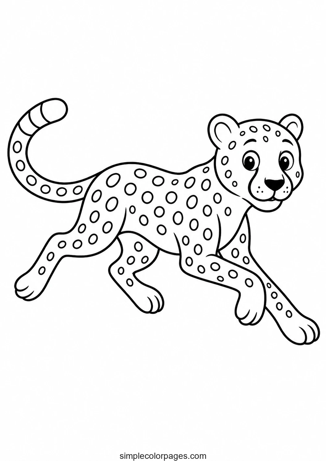 Preview of Cheetah Running Coloring Page